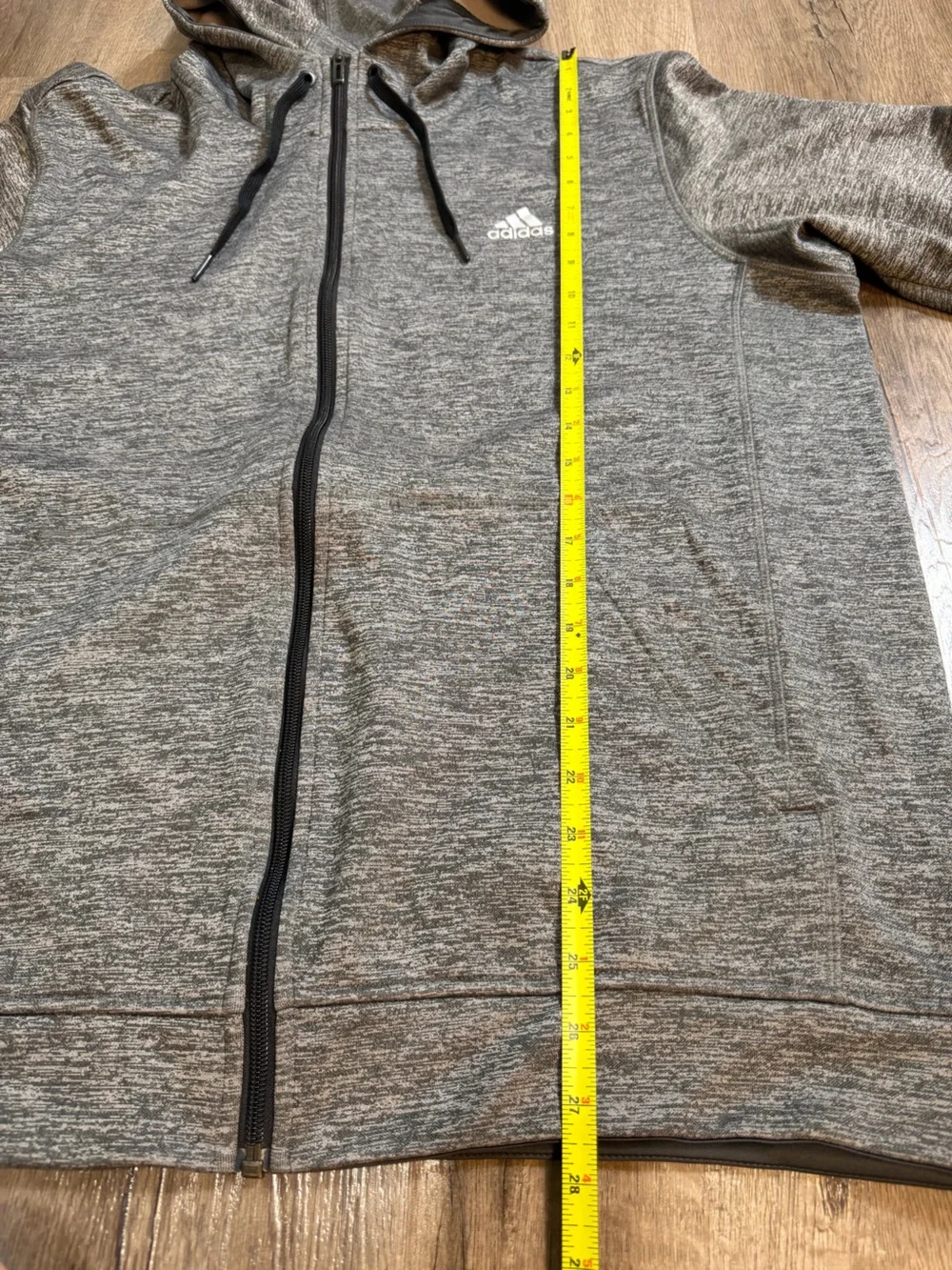 Adidas Men’s Gray Full-Zip Hoodie